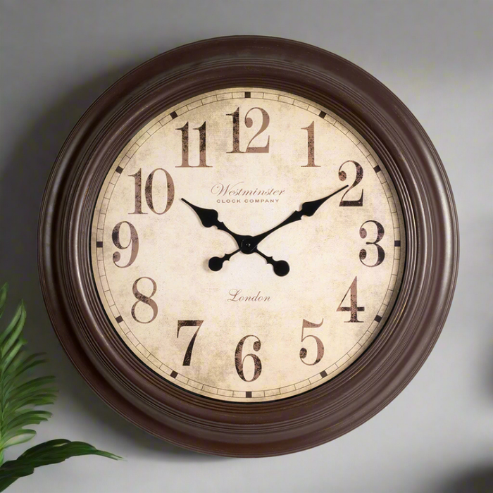 Fiber Clock - Numeric Big West - Brown (30"dia)
