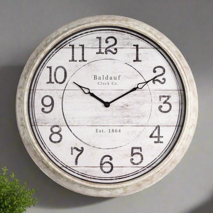 Fiber Clock - Numeric Big Baldauf - Grey (30"dia)