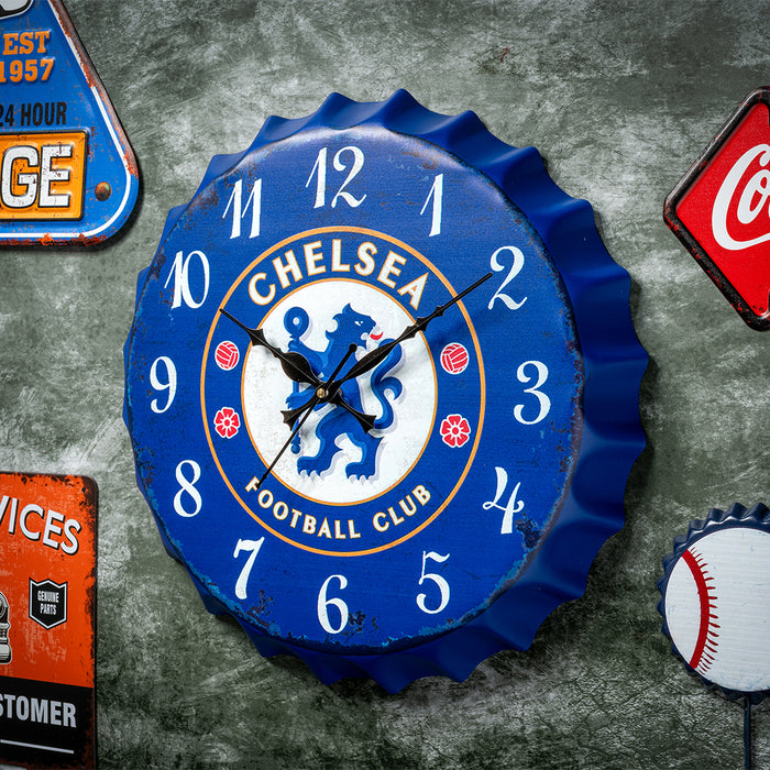 Bottle Caps wall Clock - Chelsea Football Club (14"x14")