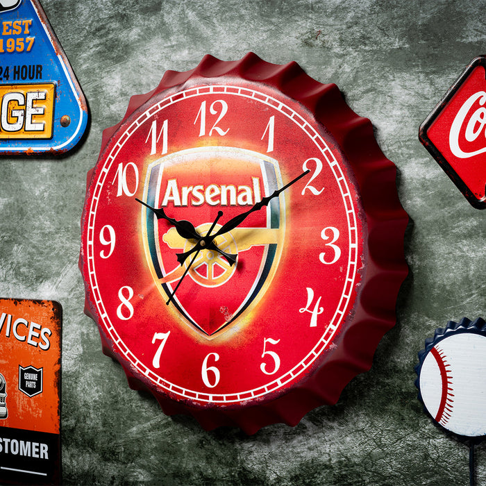 Bottle Caps wall Clock - Arsenal (14"x14")