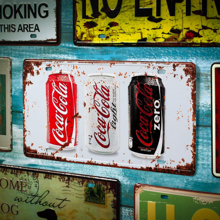 Number Plates wall sign - C Cola Cans