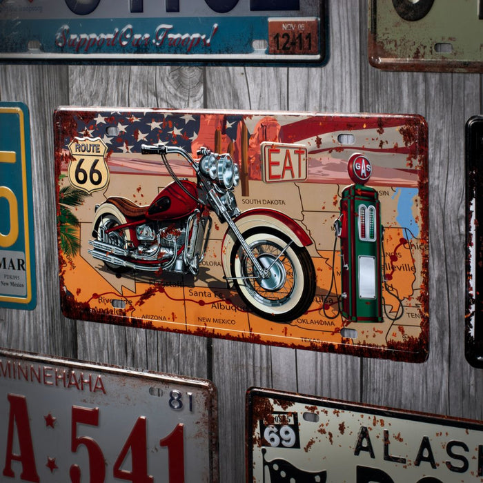 Number Plates wall sign - Route66 Chopper Gasoline