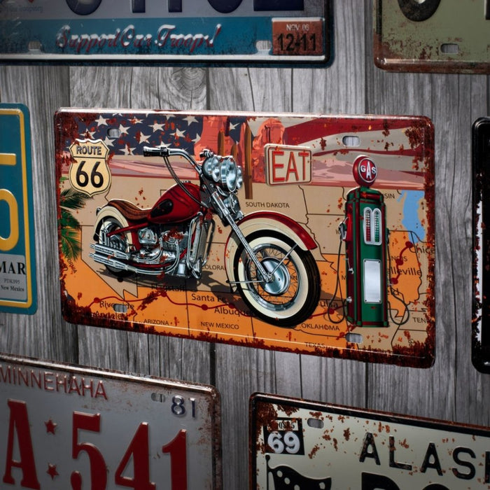 Number Plates wall sign - Route66 Chopper Gasoline - eazy wagon