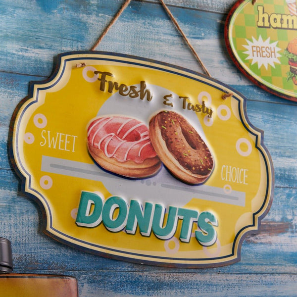 3D Metal Plates - Fresh & Tasty Donuts