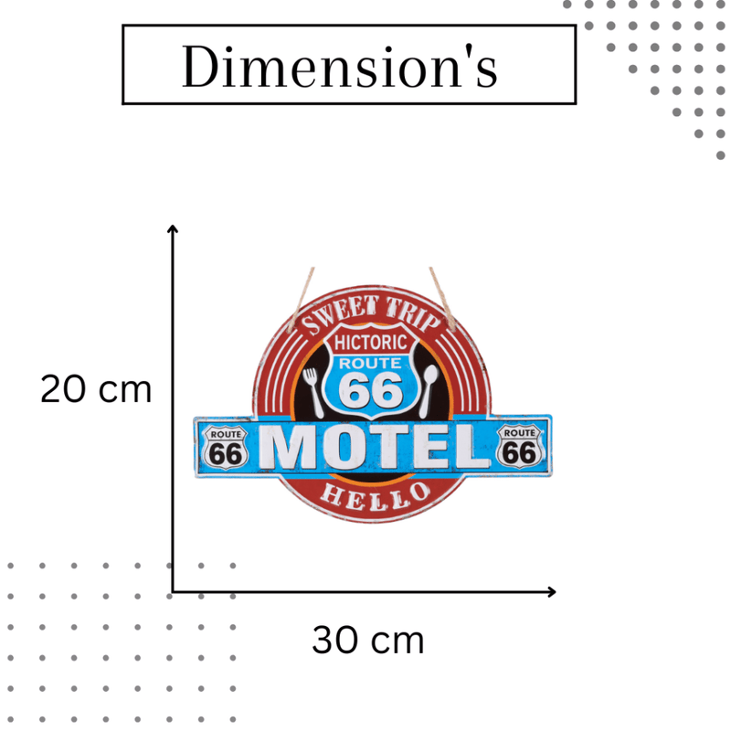 3D Metal Plates - Motel Route 66