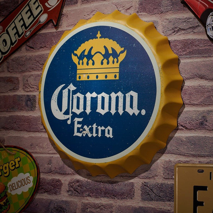 Bottle Caps wall decor sign - Corona Extra (14"x14")