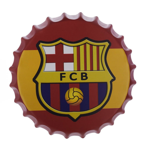 Bottle Caps wall decor sign - FC Barcelona (14"x14")