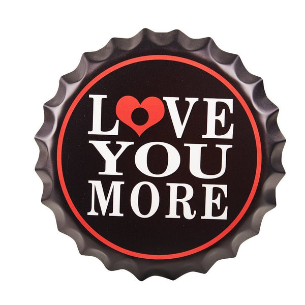 Bottle Caps wall sign - Love you More (14"x14") - eazy wagon