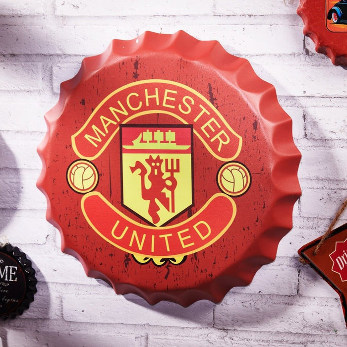 Bottle Caps wall sign - Manchester United (14"x14") - eazy wagon