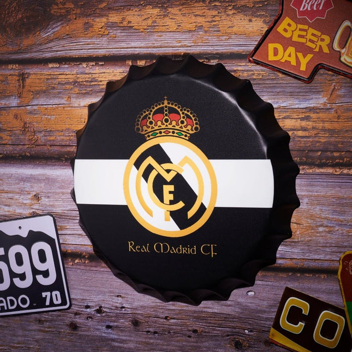 Bottle Caps wall decor sign - Real Madrid (14"x14")