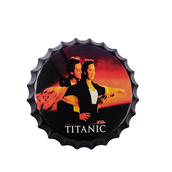 Bottle Caps wall decor sign -  Titanic (14"x14")