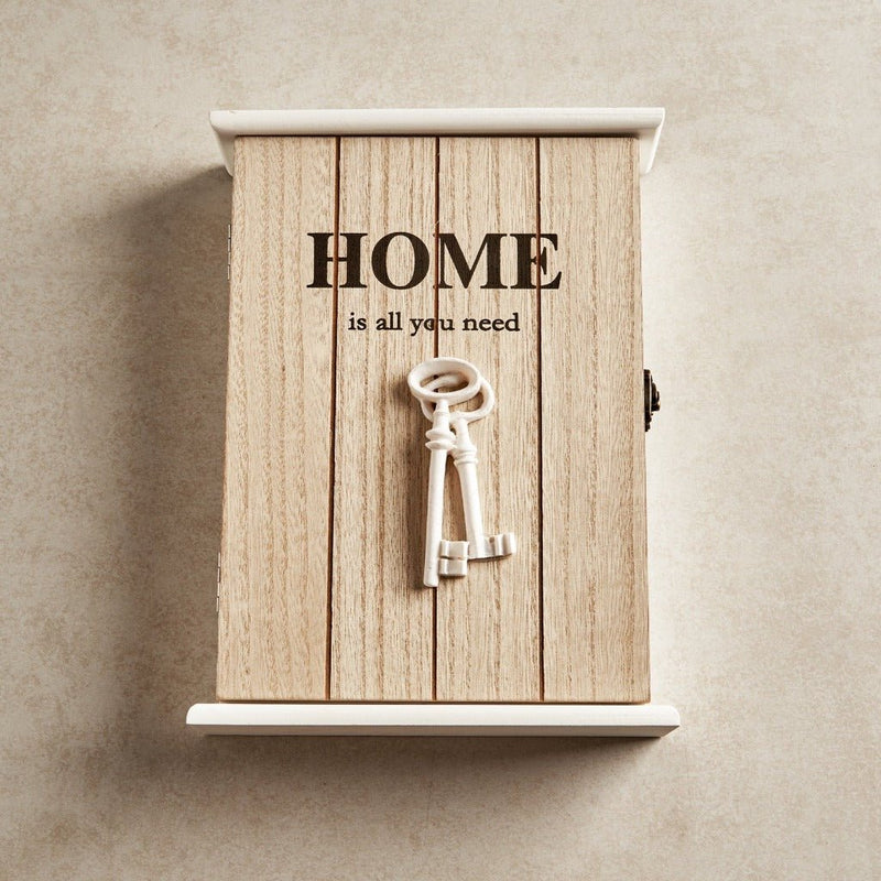 Key Box Wall Hanging - Home Is All You Need (5 Hooks)