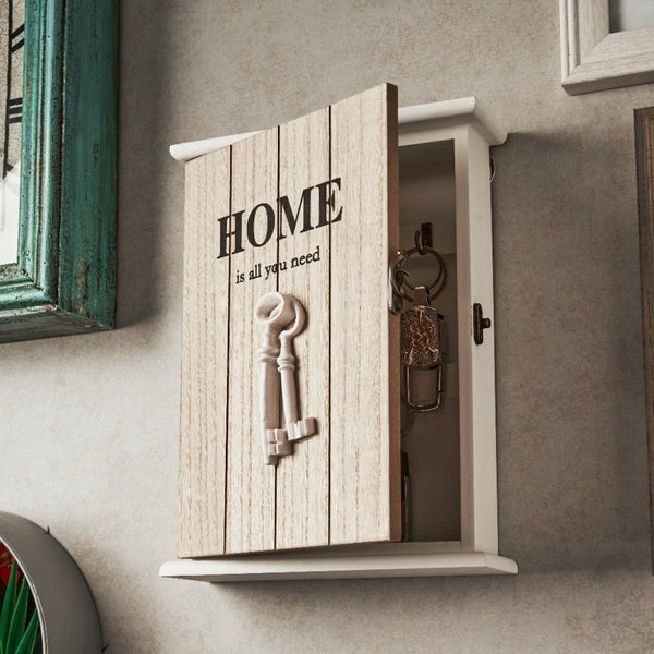 Key Box Wall Hanging - Home Is All You Need (5 Hooks)