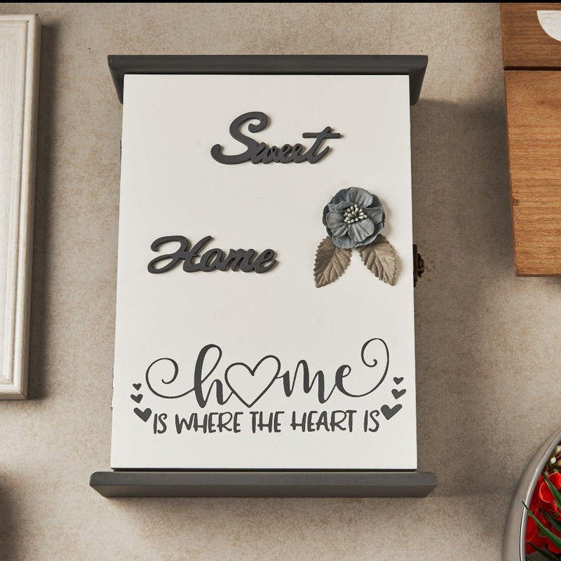 Key Box Wall Hanging - Sweet Home Is Where The Heart Is (5 Hooks)