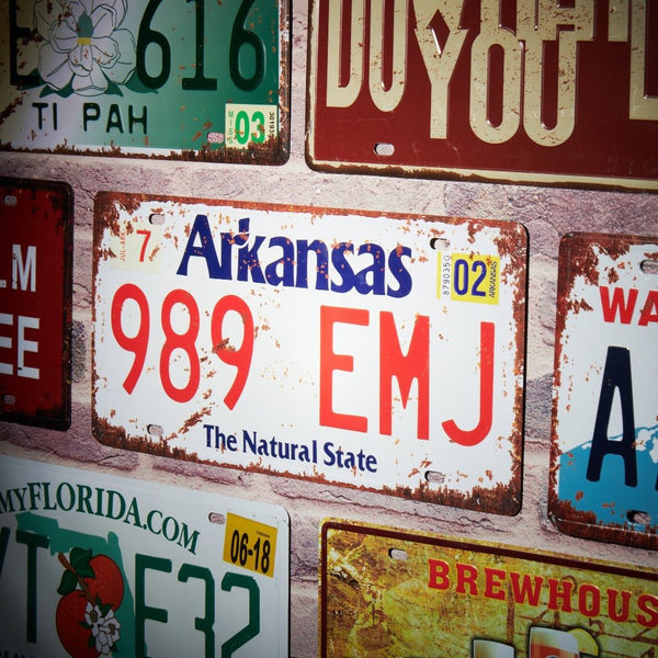 Number Plates wall sign - Arkansas 989 EMJ