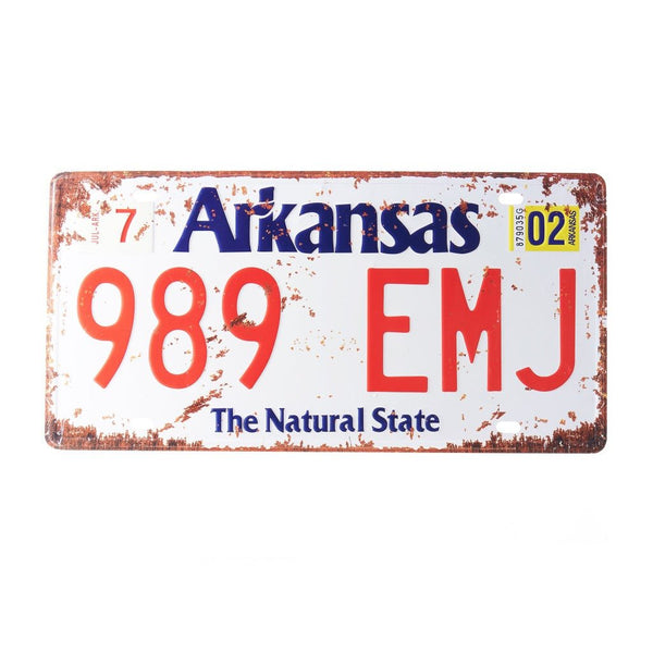 Number Plates wall sign - Arkansas 989 EMJ