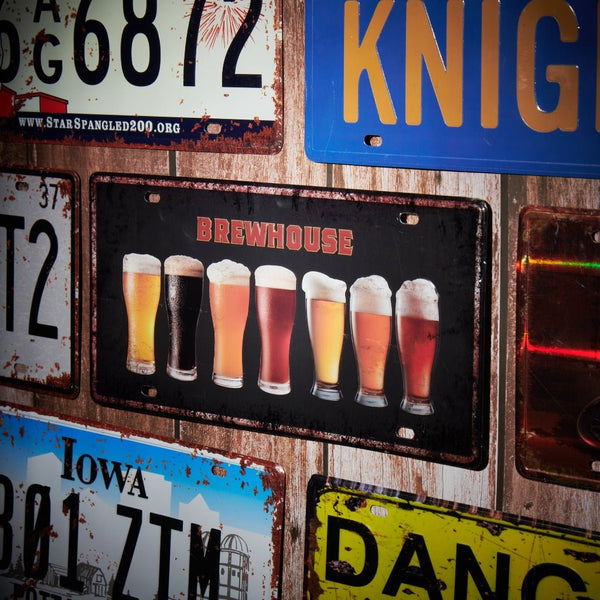 Number Plates wall sign - Brewhouse Beer