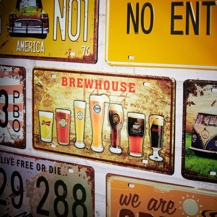 Number Plates wall sign - Brewhouse Brands