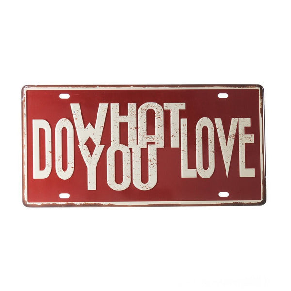 Number Plates wall sign - Do What You Love