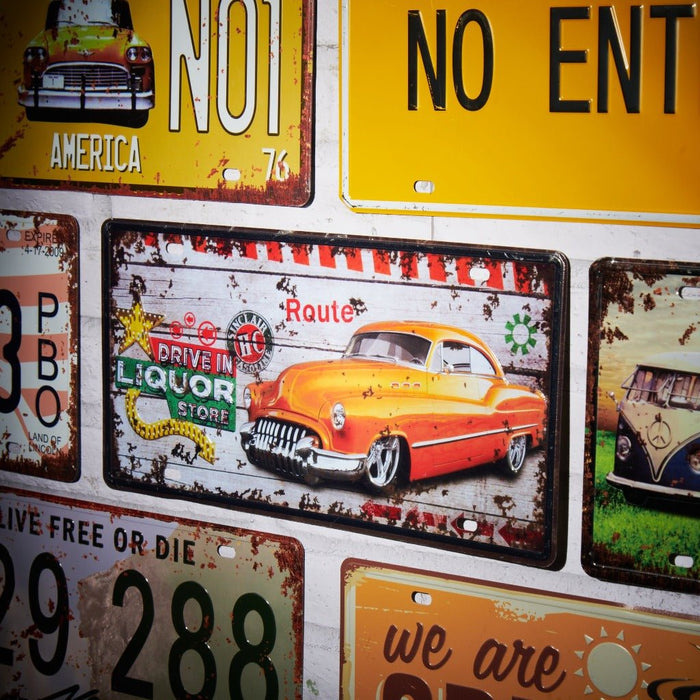 Number Plates wall sign - Drive In Liquor Store