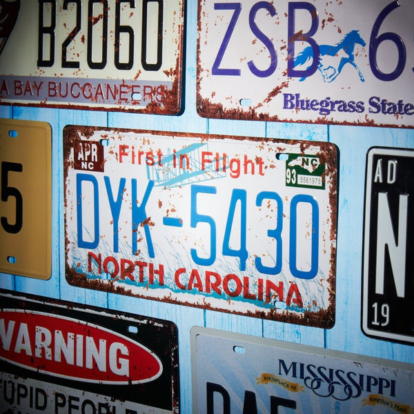 Number Plates wall sign - DYK 5430 North Carolina