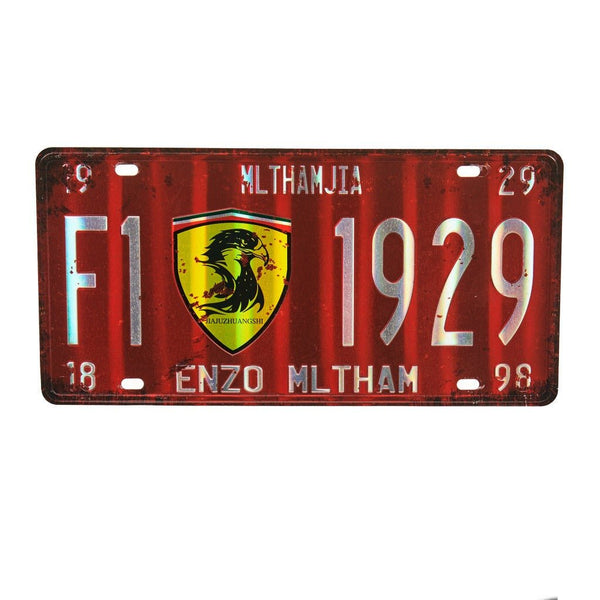Number Plates wall sign - F1 1929 - eazy wagon