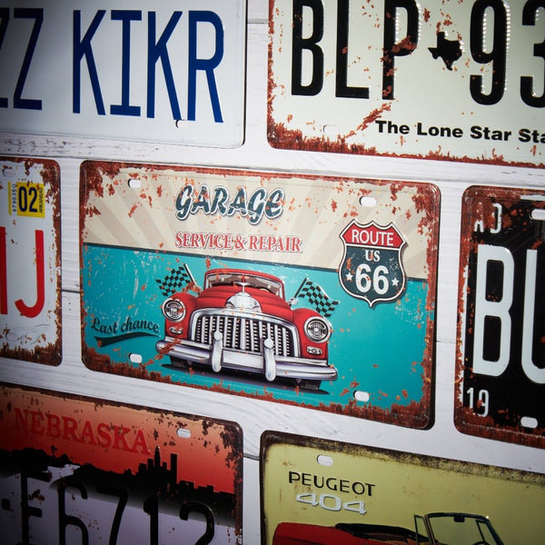 Number Plates wall sign - Garage Service and Repairs