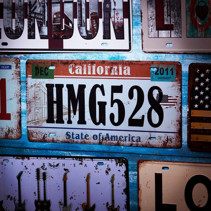 Number Plates wall sign - HMG528