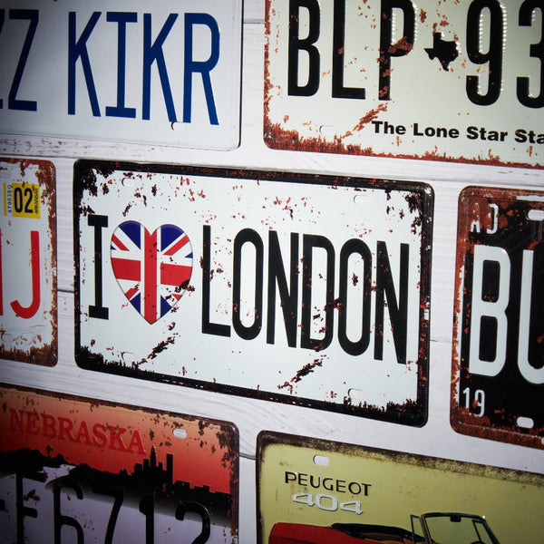 Number Plates wall sign - I Love London