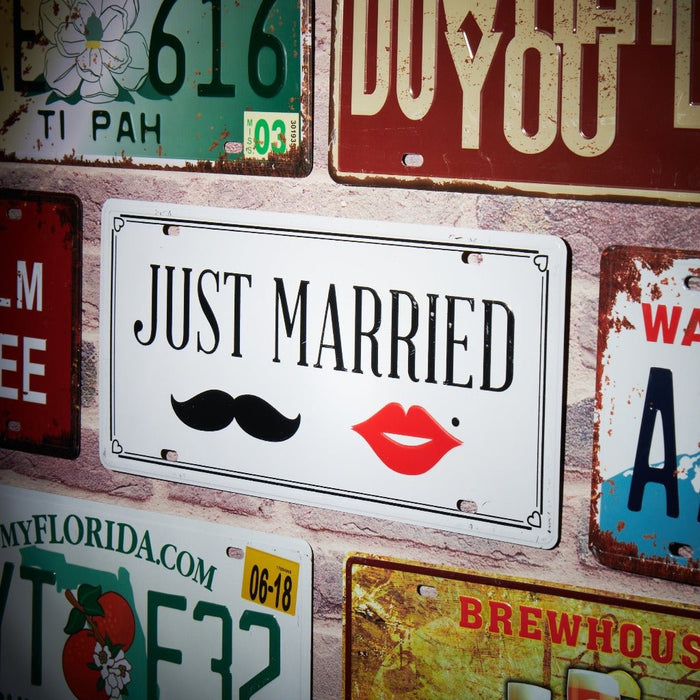 Number Plates wall sign - Just Married