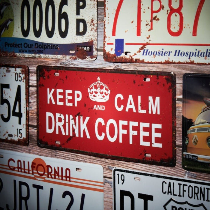Number Plates wall sign - Keep Calm And Drink Coffee