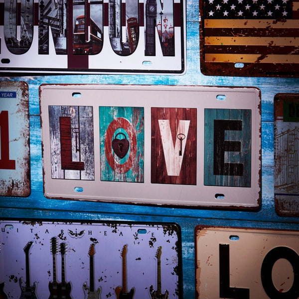 Number Plates wall sign - Love