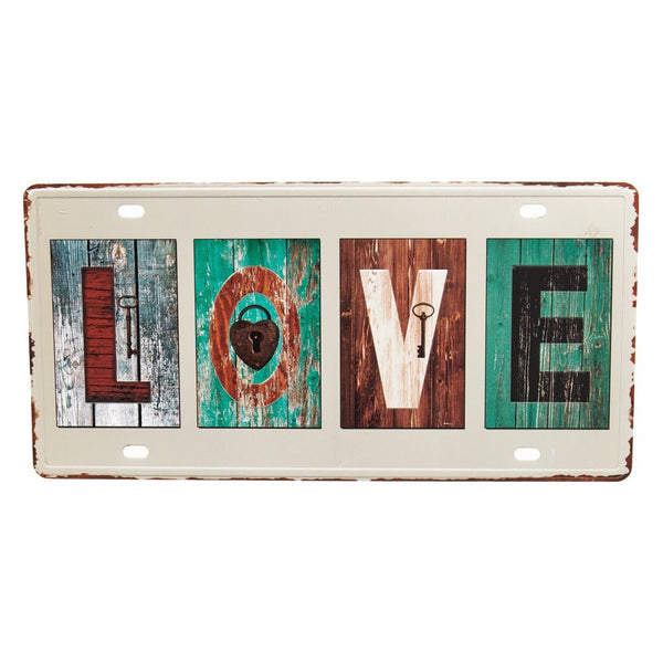 Number Plates wall sign - Love