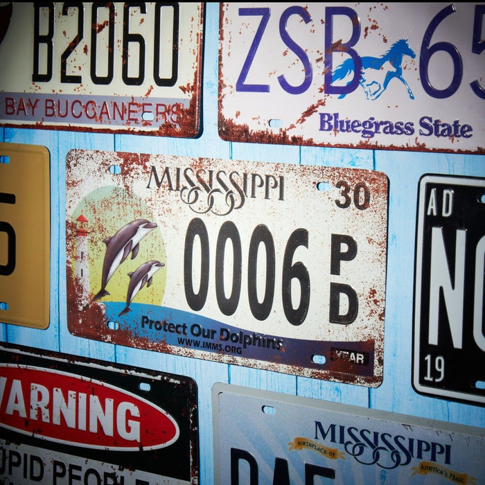 Number Plates wall sign - Mississippi 0006 PD