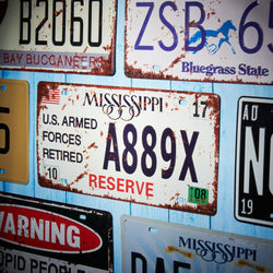 Number Plates wall sign - Mississippi A889X
