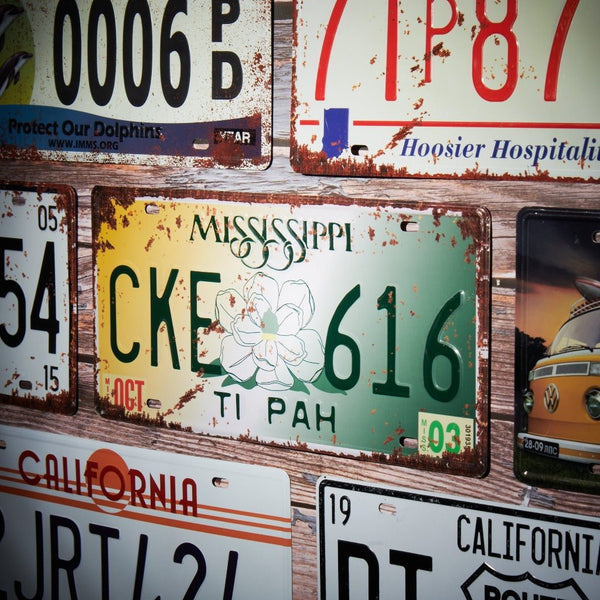 Number Plates wall sign - Mississippi CKE 616