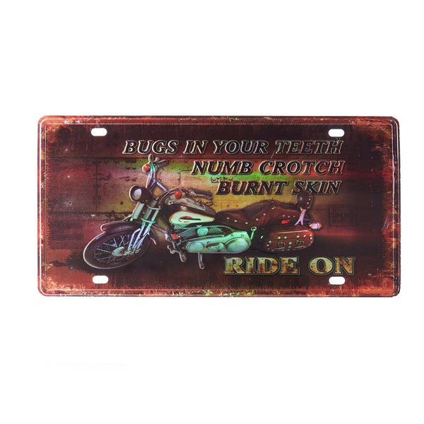 Number Plates wall sign - Motor Ride On