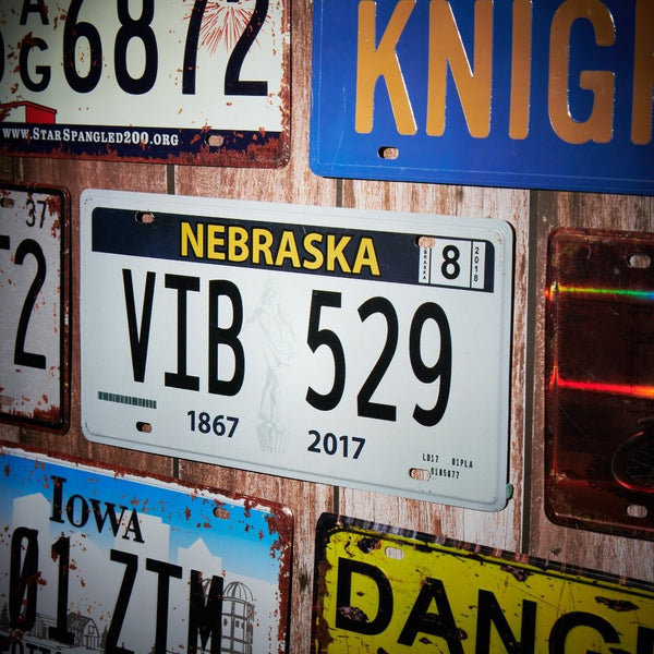 Number Plates wall sign - Nebraska VIB 529