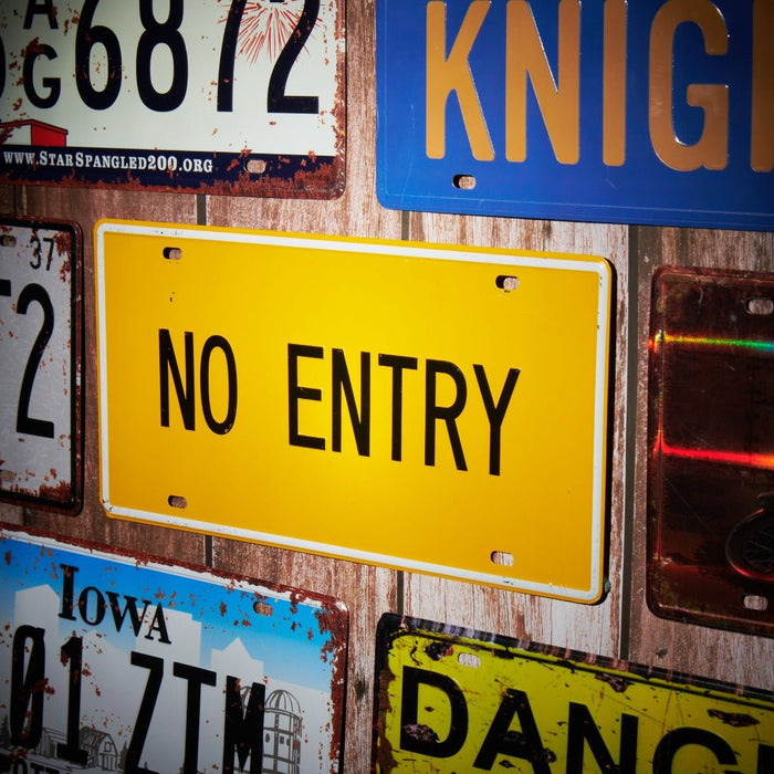 Number Plates wall sign - No Entry