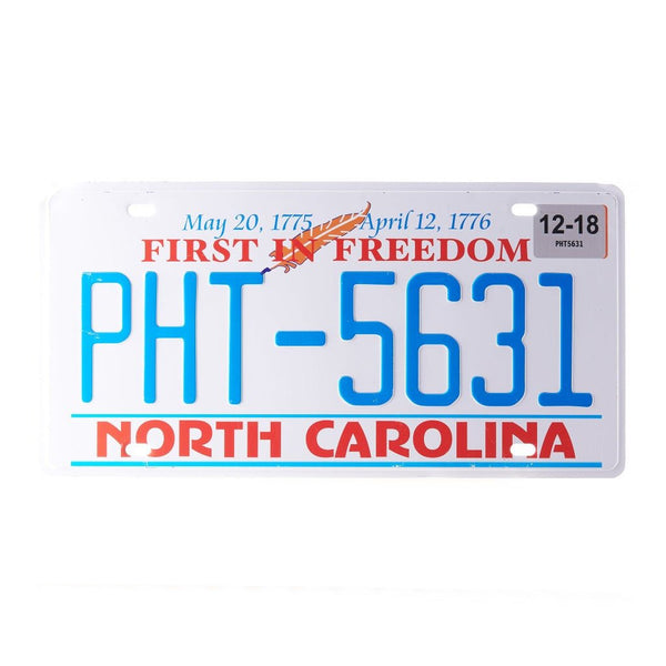 Number Plates wall sign - North Carolina PHT-5631