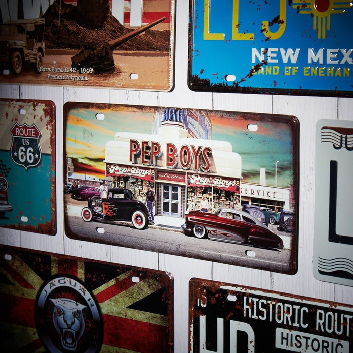 Number Plates wall sign - Pep Boys