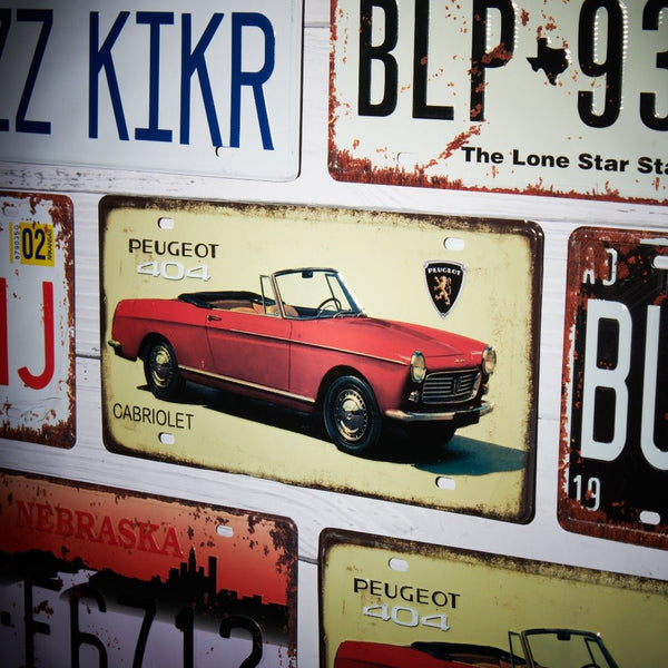 Number Plates wall sign - Peugeot 404