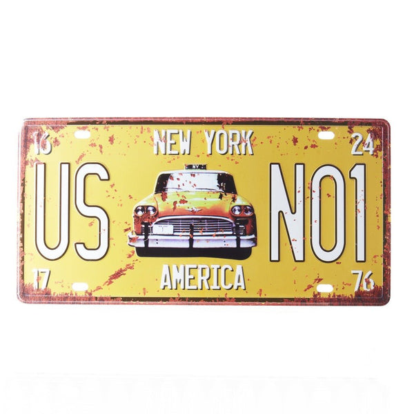 Number Plates wall sign - Taxi US No1