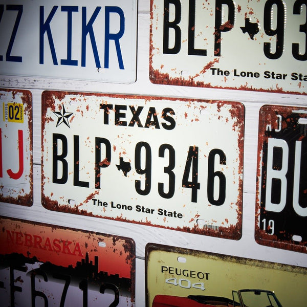 Number Plates wall sign - Texas BLP 9346