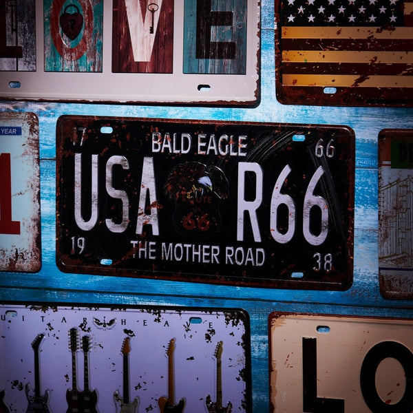 Number Plates wall sign - USA R66 - eazy wagon