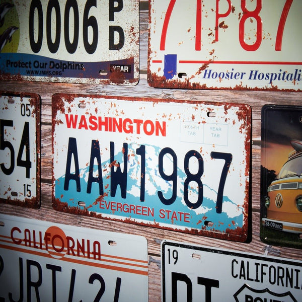 Number Plates wall sign - Washington AAW1987