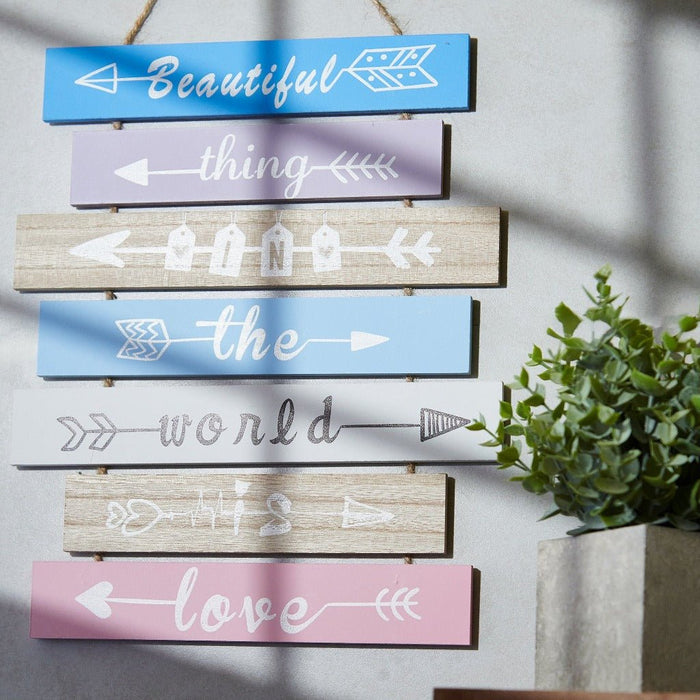 Positive Quotes Wall Hanging - Beauty Full Thing In The World