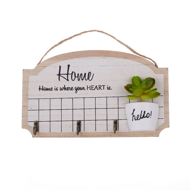 Wall Keyhooks - Home is where your heart is (3 Hook)