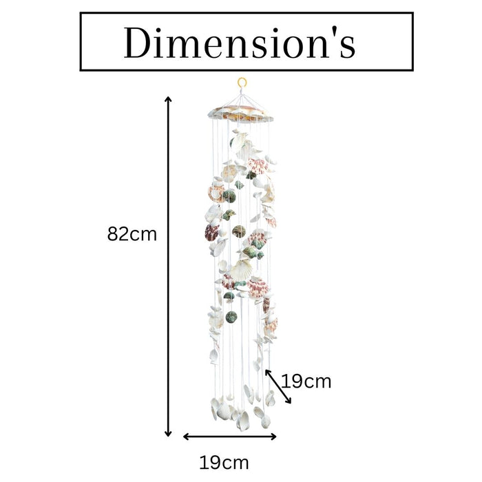 Seashells wall Hanging - White color 2.7ft