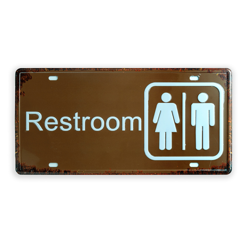 Number Plates wall sign - Restroom Signage